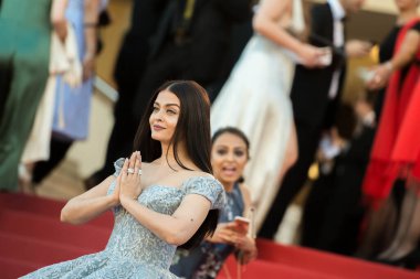 CANNES, FRANCE: 19 Mayıs 2017 Aishwarya Rai Bachchan 70. Geleneksel Cannes Film Festivali sırasında 