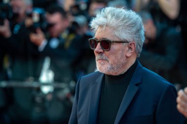 CANNES, FRANCE: 19 Mayıs 2017 Pedro Almodovar 70. Cannes Film Festivali 'nde 