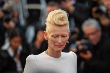 CANNES, FRANCE: 19 Mayıs 2017 Tilda Swinton 70. Yıllık Cannes Film Festivali sırasında 
