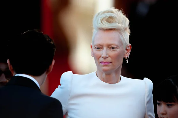 Cannes Franța Mai 2017 Tilda Swinton Participă Proiecția Okja Cadrul — Fotografie, imagine de stoc