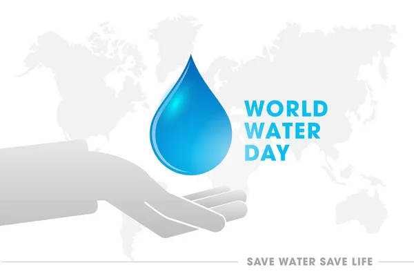 Weltwassertag Konzept Logo Typografie Jeder Tropfen Zählt Wasser Retten Rettet — Stockfoto