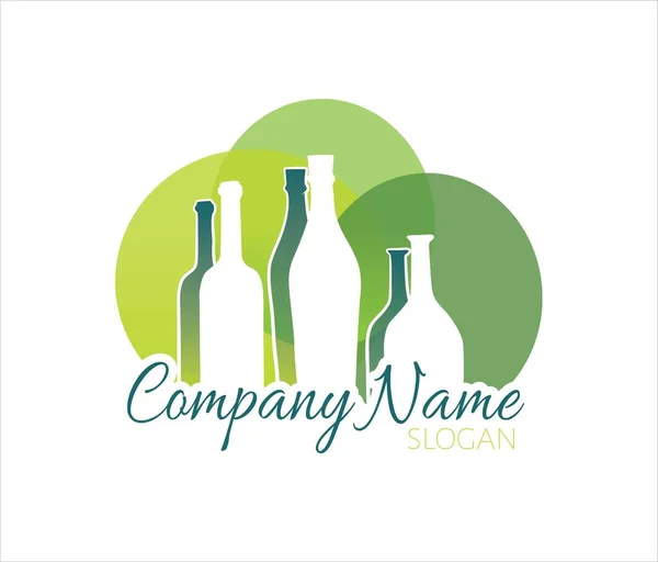 Şişeleme şirketi, dinlenme odası ya da içki şirketi için klasik yeşil logo..