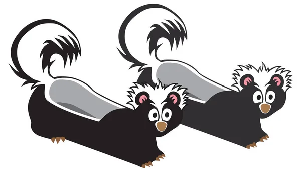 Ein Paar Cartoon Skunk Hausschuhe Steht Bereit Haus Getragen Werden — Stockvektor