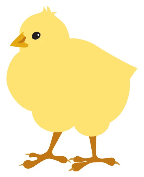 Een Mollige Gele Wazige Platte Vector Cartoon Chick — Stockvector