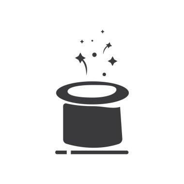 Sihirli şapka simgesi vektör şablonu