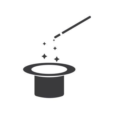 Sihirli şapka simgesi vektör şablonu