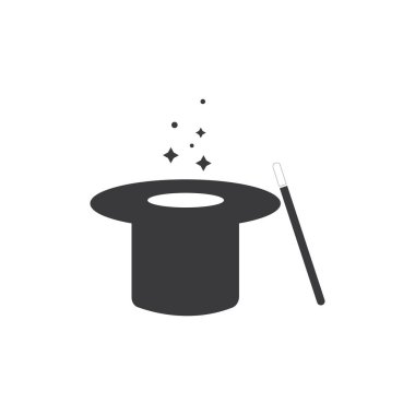 Sihirli şapka simgesi vektör şablonu