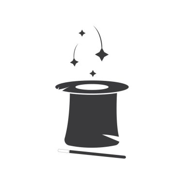 Sihirli şapka simgesi vektör şablonu