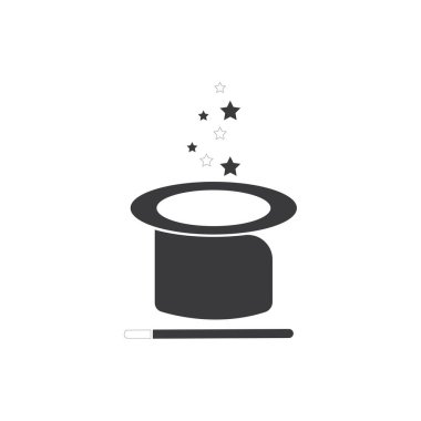 Sihirli şapka simgesi vektör şablonu