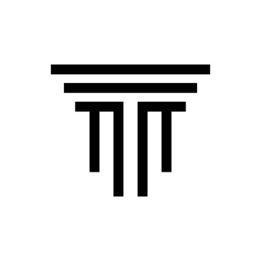 Sütun Logosu Şablonu Vektör İllüstrasyonu