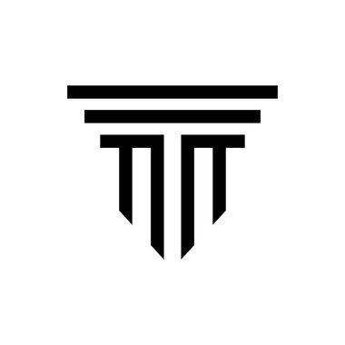 Sütun Logosu Şablonu Vektör İllüstrasyonu