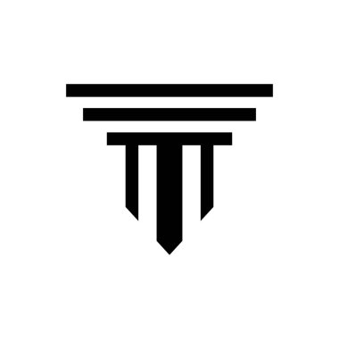 Sütun Logosu Şablonu Vektör İllüstrasyonu