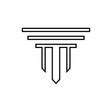 Sütun Logosu Şablonu Vektör İllüstrasyonu