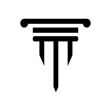 Sütun Logosu Şablonu Vektör İllüstrasyonu