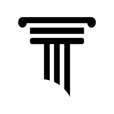 Sütun Logosu Şablonu Vektör İllüstrasyonu