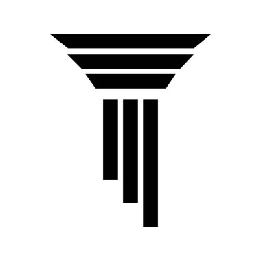 Sütun Logosu Şablonu Vektör İllüstrasyonu
