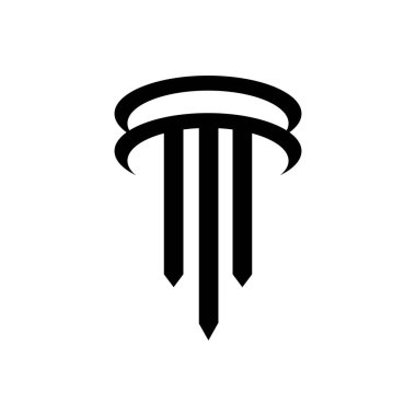 Sütun Logosu Şablonu Vektör İllüstrasyonu