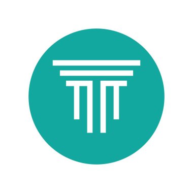 Sütun Logosu Şablonu Vektör İllüstrasyonu