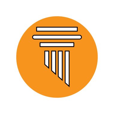 Sütun Logosu Şablonu Vektör İllüstrasyonu