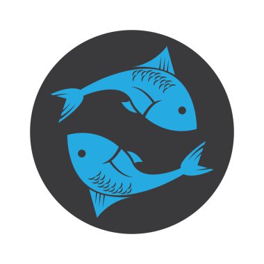 Balık logosu şablonu. Yaratıcı vektör sembolü
