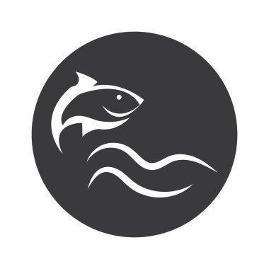 Balık logosu şablonu. Yaratıcı vektör sembolü