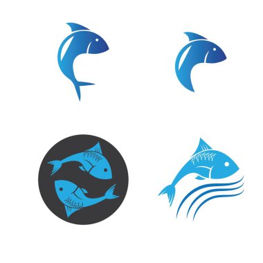 Balık logosu şablonu. Yaratıcı vektör sembolü