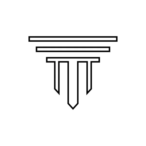 Mall För Pelarens Logotyp Kolumn Vektor Illustration — Stock vektor