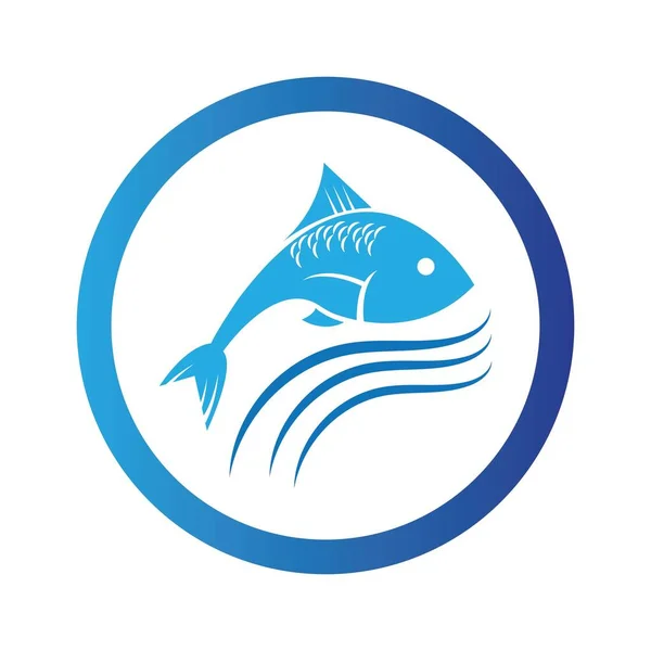 Modèle Logo Poisson Symbole Vectoriel Créatif — Image vectorielle