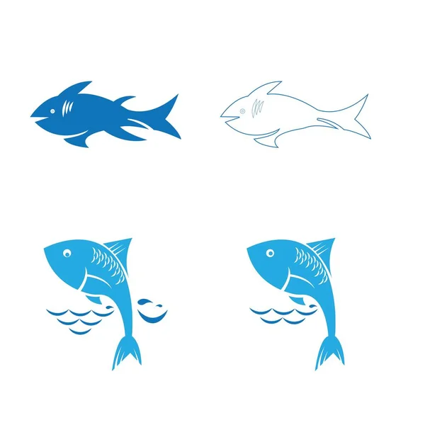 Modèle Logo Poisson Symbole Vectoriel Créatif — Image vectorielle