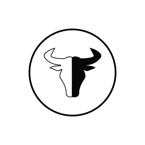 Bull Chifre Logotipo Ícone Modelo Aplicativo Ícones —  Vetores de Stock