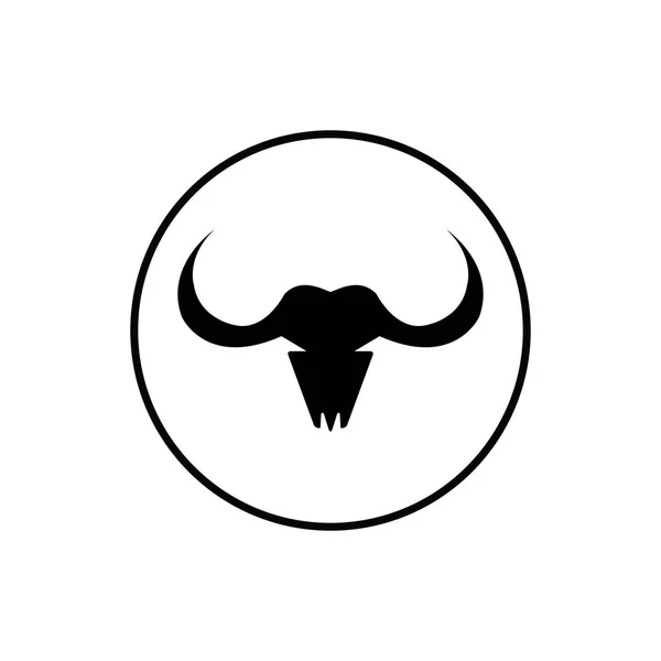 Bull Hoorn Logo Symbool Template Pictogrammen App — Stockvector