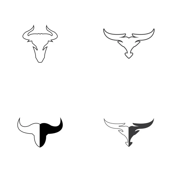 Bull Chifre Logotipo Ícone Modelo Aplicativo Ícones —  Vetores de Stock