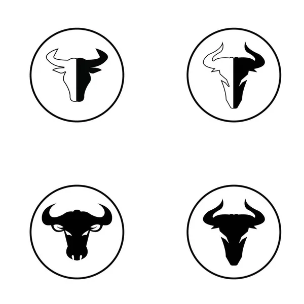 Bull Horn Logotyp Och Symbol Mall Ikoner App — Stock vektor