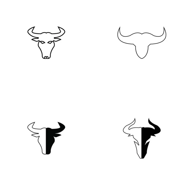 Logo Cuerno Toro Símbolo Plantilla Iconos Aplicación — Archivo Imágenes Vectoriales