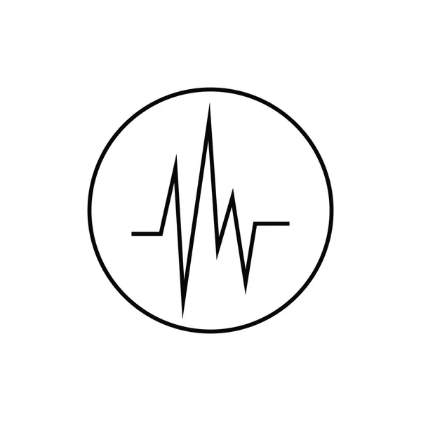 Hearbeat Pulse Icon Vector Illustration Logo Template — Stock Vector