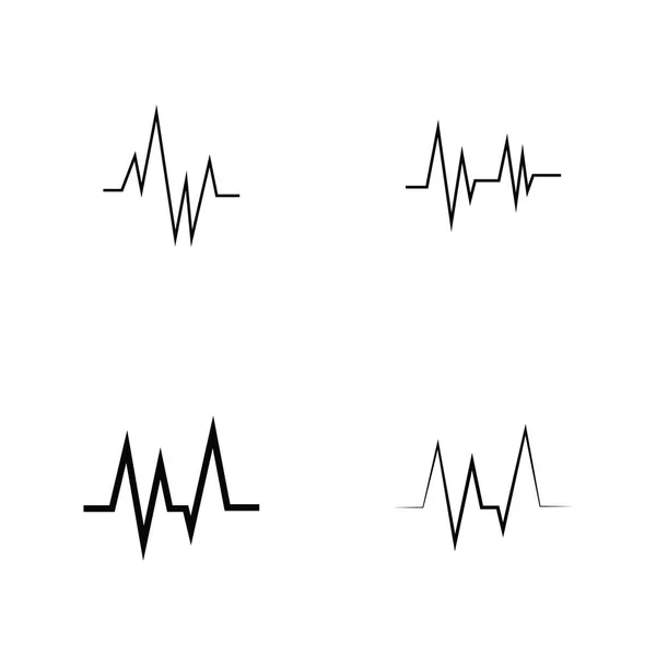 Hearbeat Pulso Ícone Vetor Ilustração Logo Template — Vetor de Stock