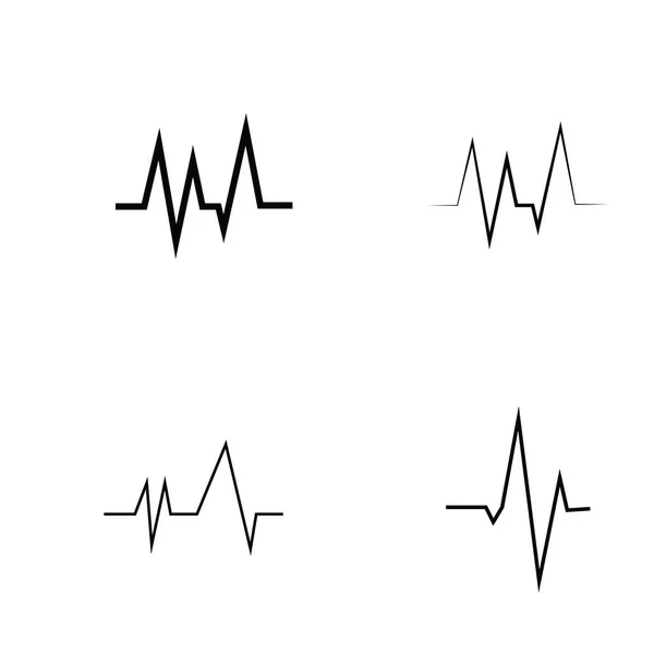 Hearbeat Pulso Ícone Vetor Ilustração Logo Template — Vetor de Stock