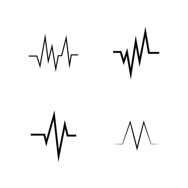 Hearbeat Pulso Ícone Vetor Ilustração Logo Template — Vetor de Stock