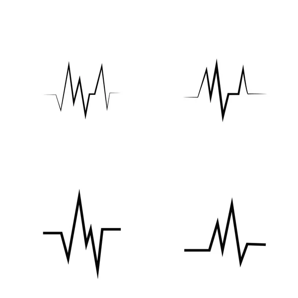 Hearbeat Pulso Ícone Vetor Ilustração Logo Template — Vetor de Stock