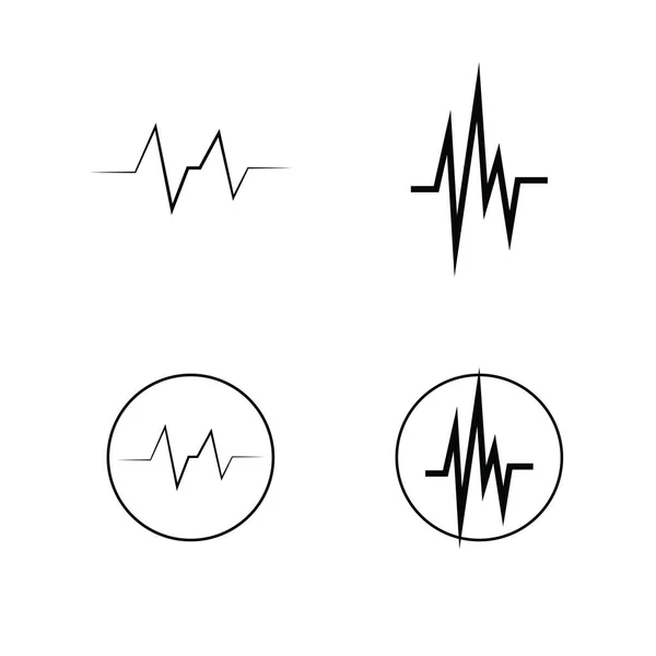 Hearbeat Pulso Ícone Vetor Ilustração Logo Template —  Vetores de Stock