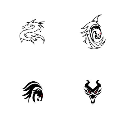 Dragon vektör resimleme logo şablonu