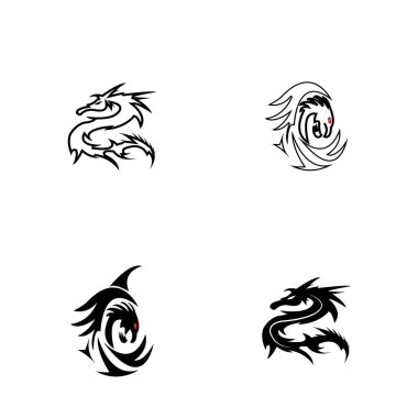 Dragon vektör resimleme logo şablonu
