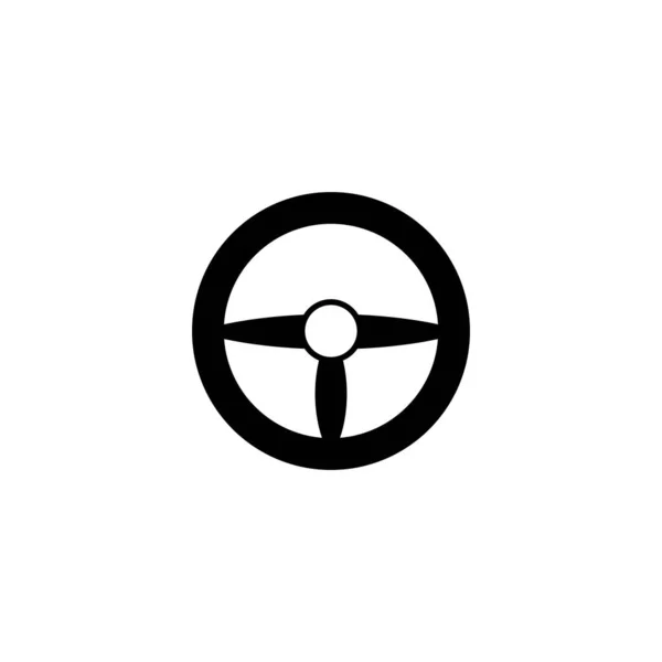 Steering Wheel Logo Vector Flat Design — Stock Vector