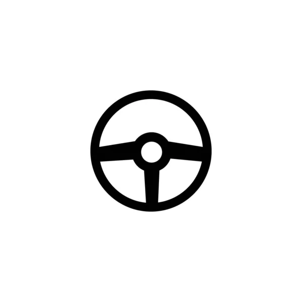 Steering Wheel Logo Vector Flat Design — Stock Vector