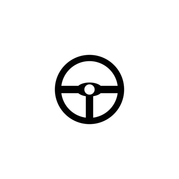 Steering Wheel Logo Vector Flat Design — Stock Vector
