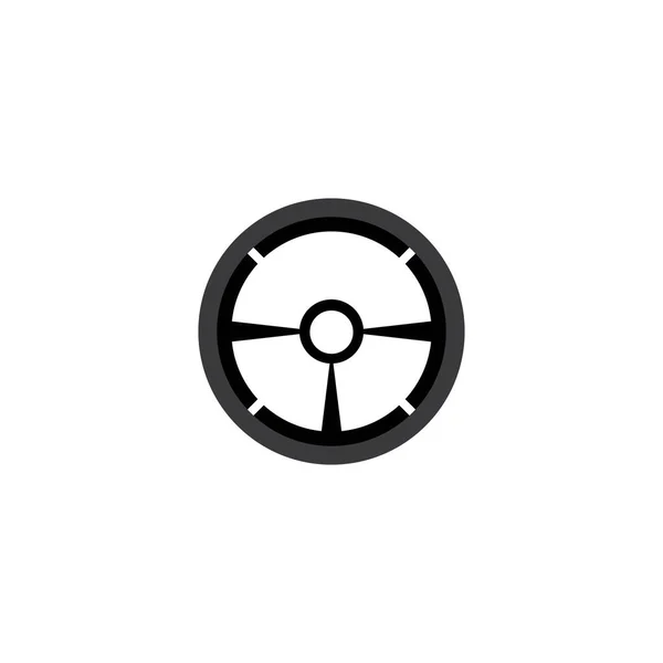 Steering Wheel Logo Vector Flat Design — Stock Vector