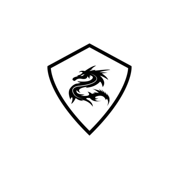 Dragão Vetor Ícone Ilustração Design Logotipo Modelo — Vetor de Stock