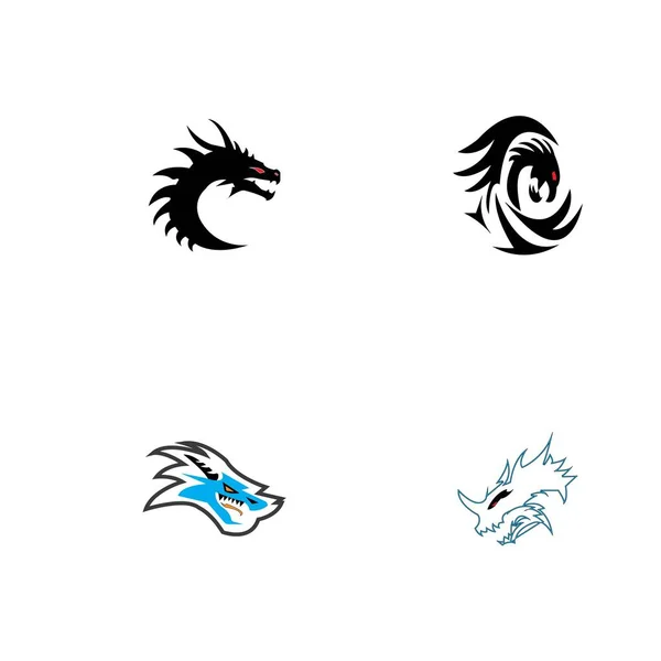 Dragon Vecteur Icône Illustration Conception Logo Modèle — Image vectorielle