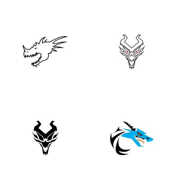 Dragon Vecteur Icône Illustration Conception Logo Modèle — Image vectorielle