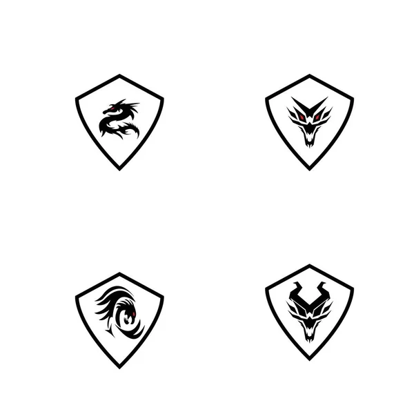 Dragão Vetor Ícone Ilustração Design Logotipo Modelo —  Vetores de Stock